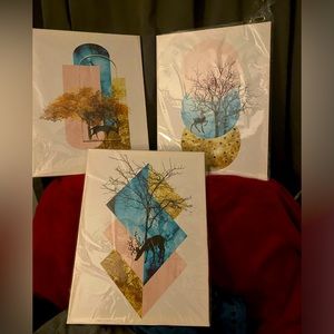 Set of 3 CANVAS Wall Art 8x10